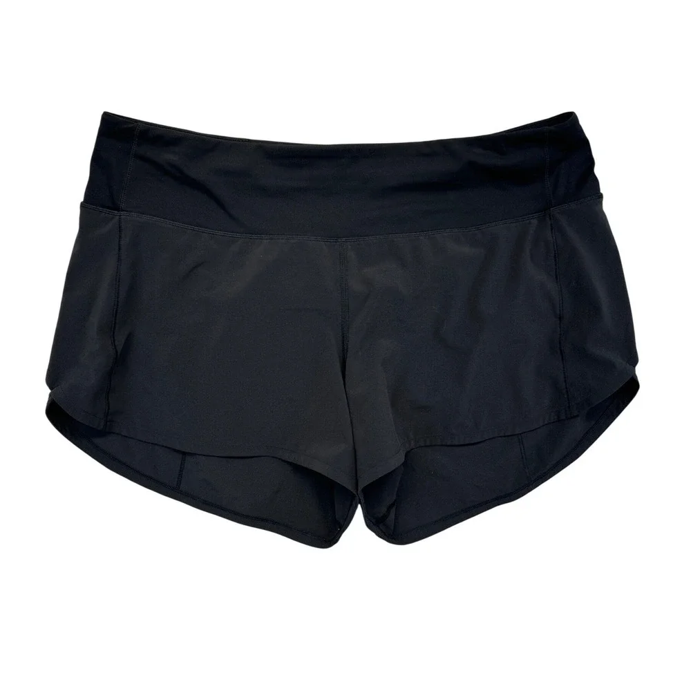 Lululemon Speed Up Shorts Women 10 Black Mid Rise 4" Inseam Athletic Running - Picture 1 of 6